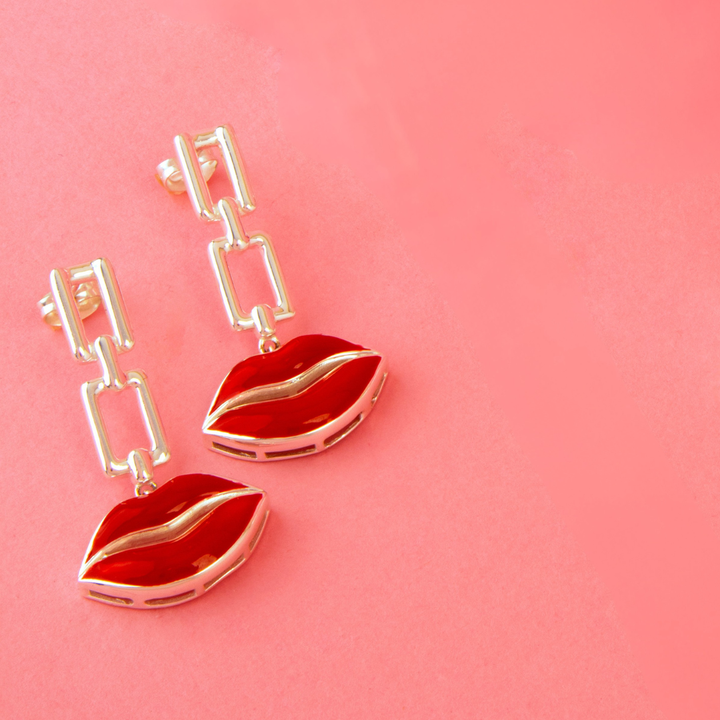 Bella Red Lips Earring