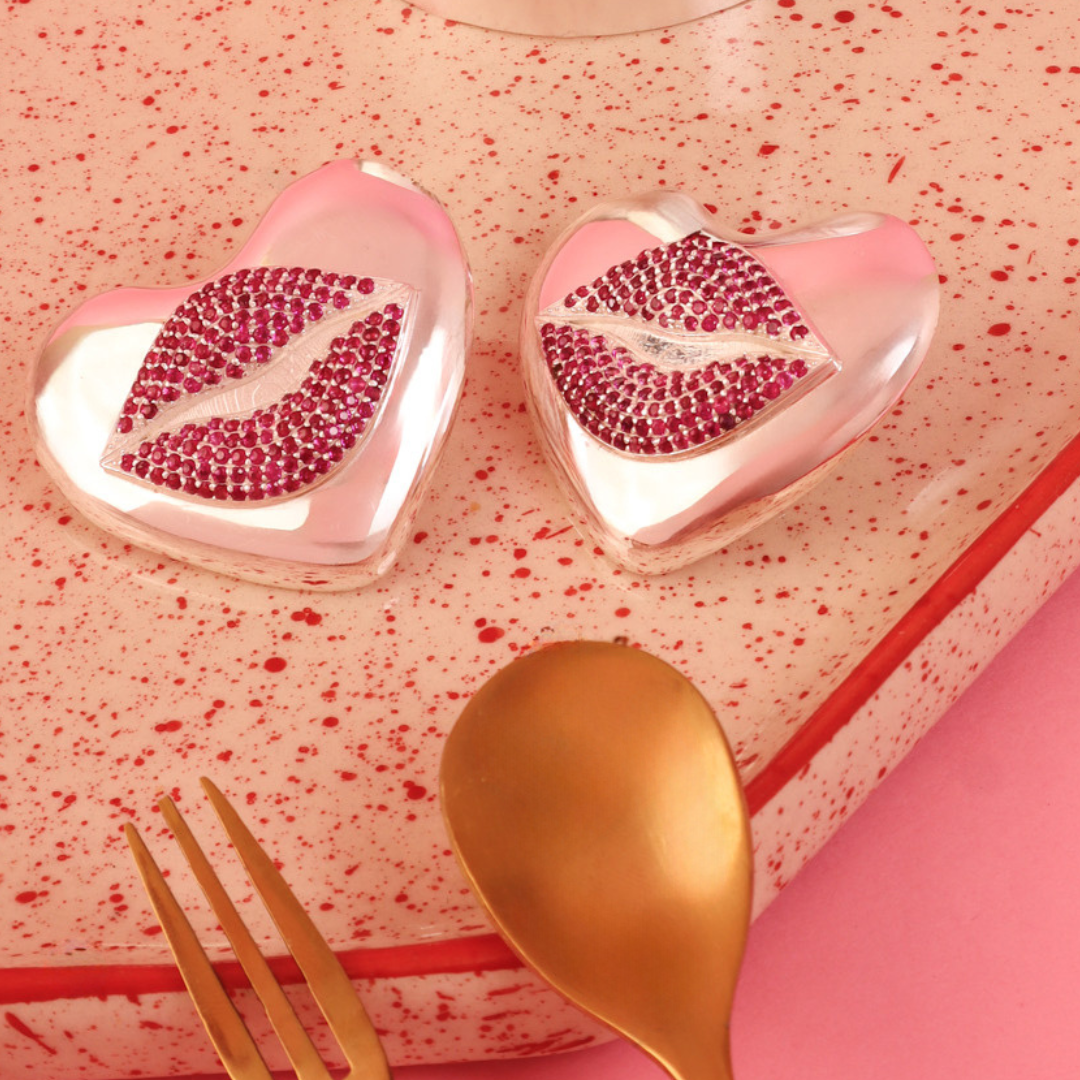 Scarlet Pink Heart Earring